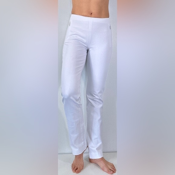 ELIE TAHARI WOMEN White Skinny long pant stretch cotton blend Size 2 US - Picture 4 of 6